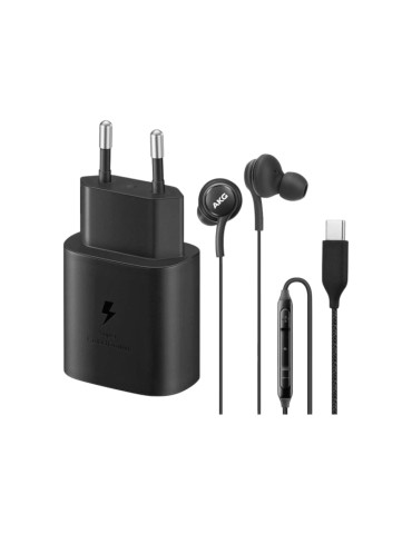 SAMSUNG Pack Chargeur 25W USB-C + Ecouteurs AKG USB-C