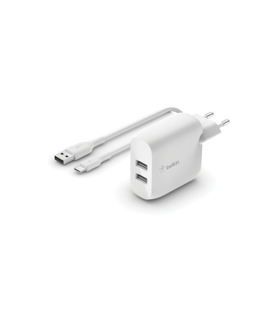 BELKIN Chargeur 24W + câble USB-C (2 USB-A) (Blanc)
