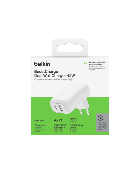 BELKIN Chargeur 42W (USB-A + USB-C) | DOTIRI