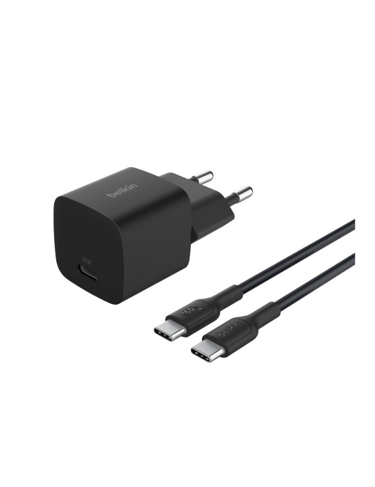BELKIN Chargeur Secteur 25W + Câble USB-C vers USB-C 1m (Noir)