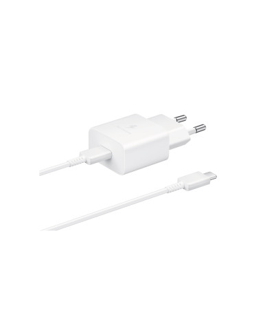 SAMSUNG Pack Chargeur 15W + Câble USB-C  (Blanc)
