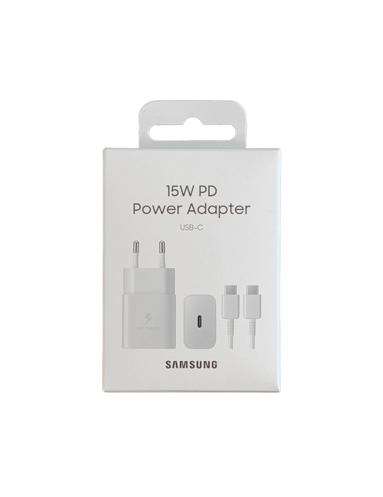 SAMSUNG Pack Chargeur 15W + Câble USB-C  (Blanc) | DOTIRI