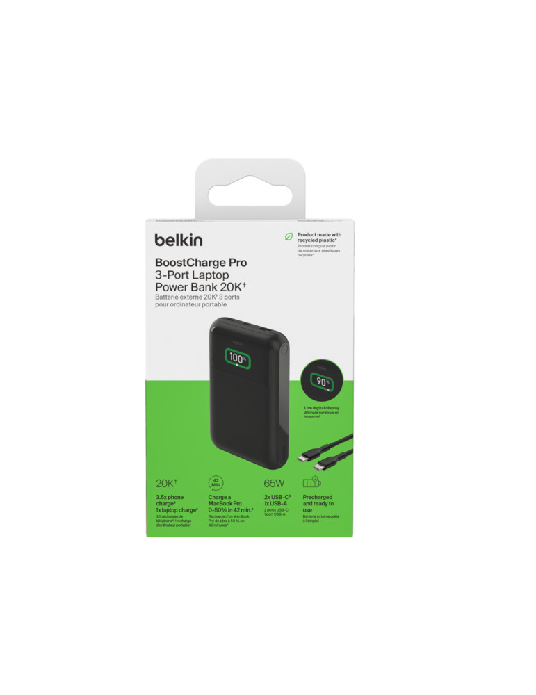 BELKIN PowerBank Laptop 20 000 mAh 65W (Noir) | DOTIRI