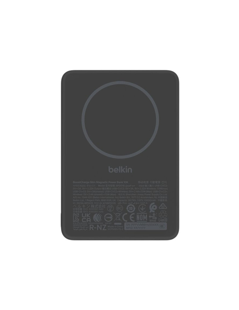 BELKIN PowerBank Magnétique Slim 10 000 mAh 7.5W (Noir)