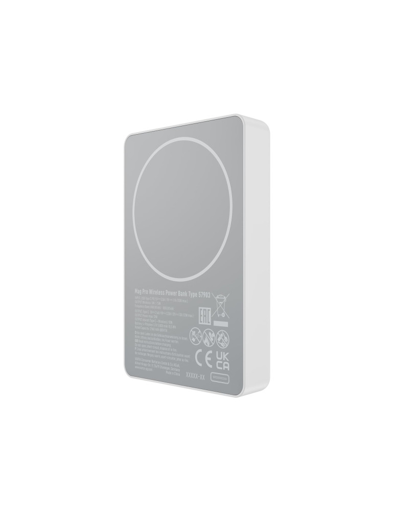 VARTA PowerBank Mag Pro Magnétique 5 000 mAh (Blanc)