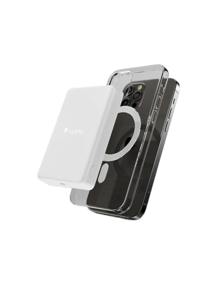 VARTA PowerBank Mag Pro Magnétique 5 000 mAh (Blanc)