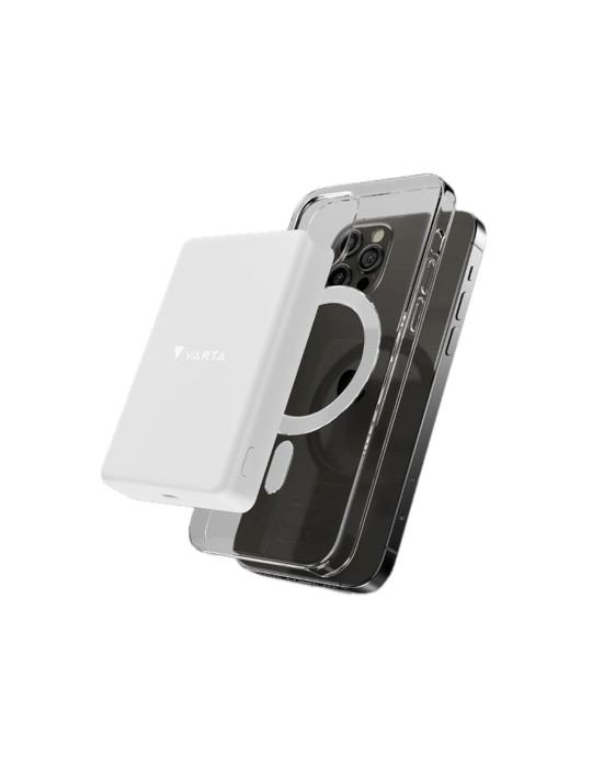 VARTA PowerBank Mag Pro Magnétique 5 000 mAh (Blanc)