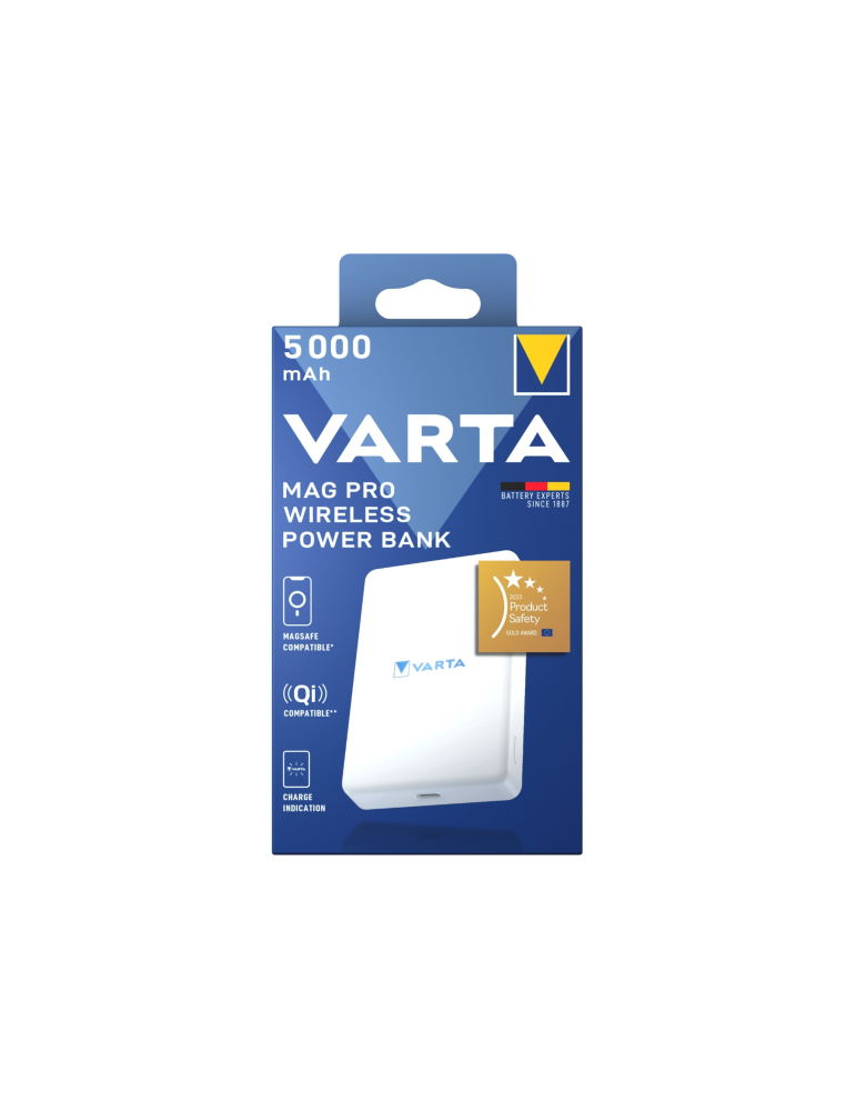 VARTA PowerBank Mag Pro Magnétique 5 000 mAh (Blanc)