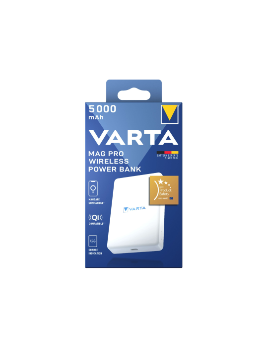 VARTA PowerBank Mag Pro Magnétique 5 000 mAh (Blanc)