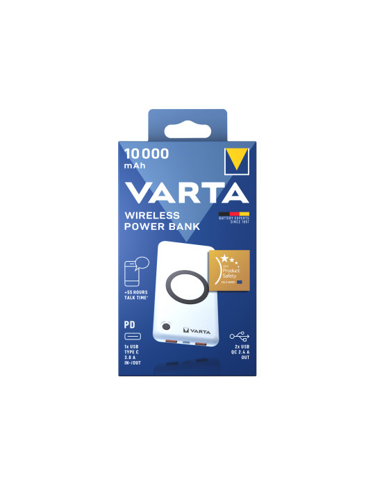 VARTA PowerBank Wireless 10 000 mAh (Blanc) | DOTIRI