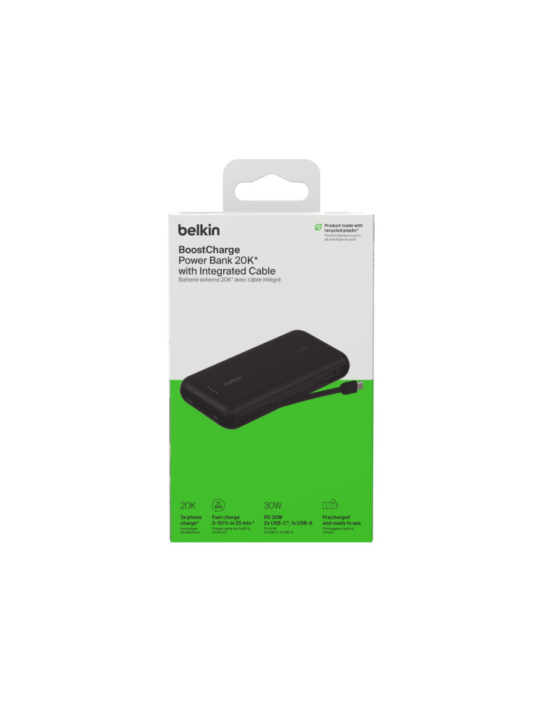 BELKIN PowerBank USB/USB-C 20 000 mAh 30W (Noir) | DOTIRI