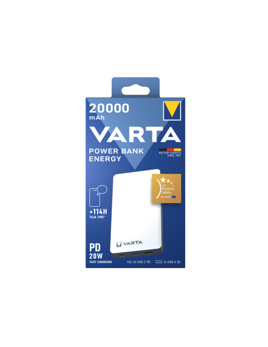 VARTA PowerBank 20 000 mAh (Blanc) | DOTIRI