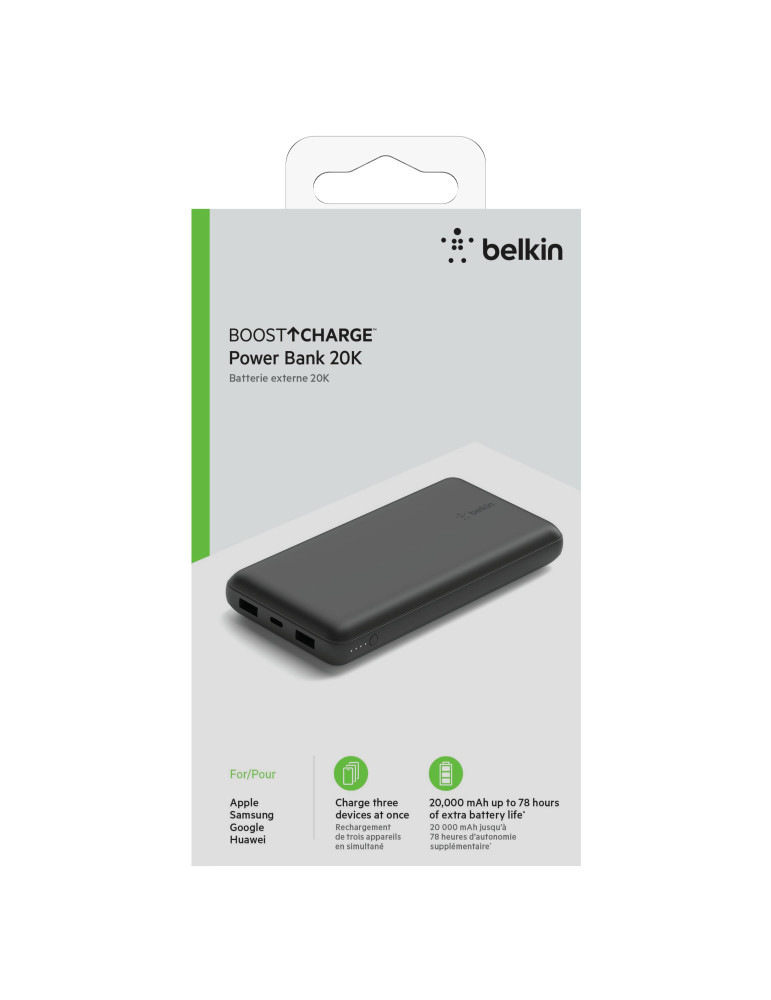 BELKIN PowerBank 20 000 mAh 15W (Noir) | DOTIRI