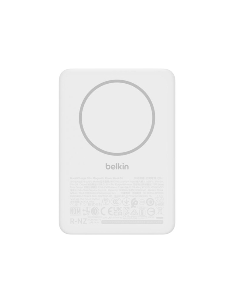BELKIN PowerBank Magnétique Slim BoostCharge 5 000 mAh 7.5W (Blanc)