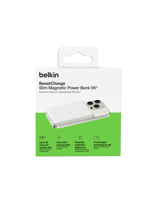BELKIN PowerBank Magnétique Slim BoostCharge 5 000 mAh 7.5W (Blanc)