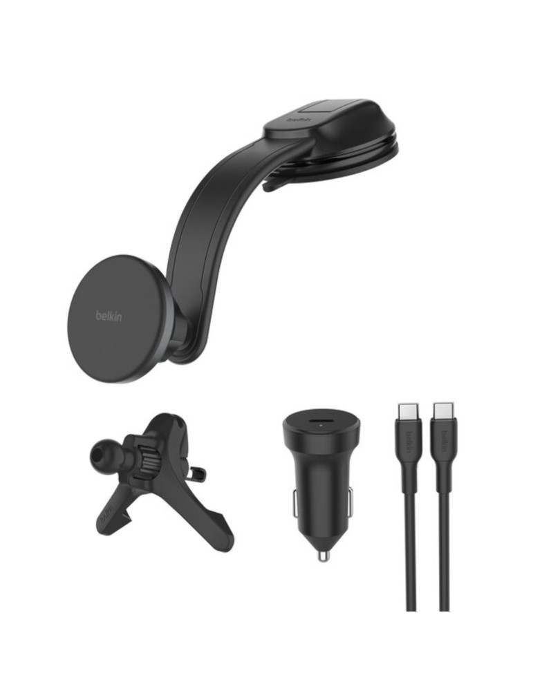 BELKIN Chargeur Voiture Magnétique Qi2 + Adaptateur Allume-cigare 27W