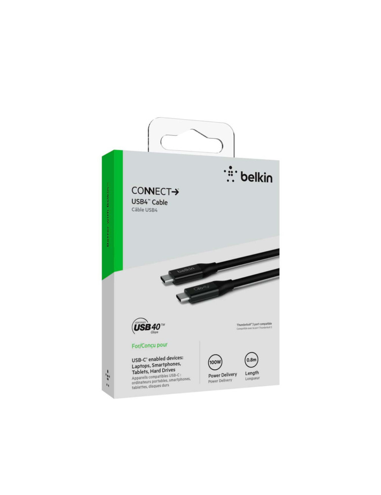 BELKIN Câble 100W USB-C vers USB-C 0,8m (Noir) | DOTIRI