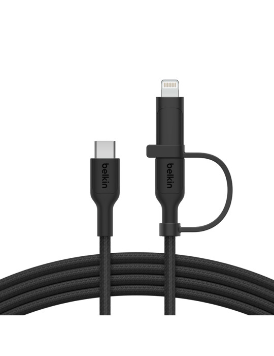 BELKIN BoostCharge Pro Câble 2-en-1 USB-C et Lightning 1.5m (Noir)
