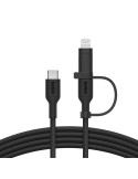 BELKIN BoostCharge Pro Câble 2-en-1 USB-C et Lightning 1.5m (Noir)