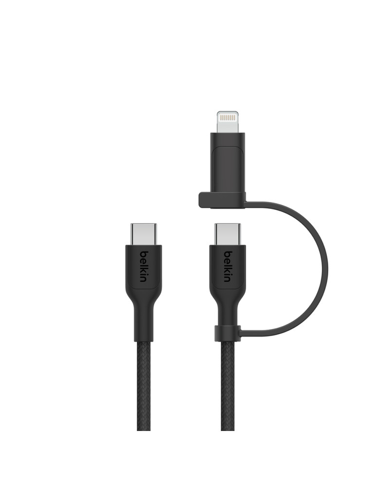 BELKIN BoostCharge Pro Câble 2-en-1 USB-C et Lightning 1.5m (Noir)