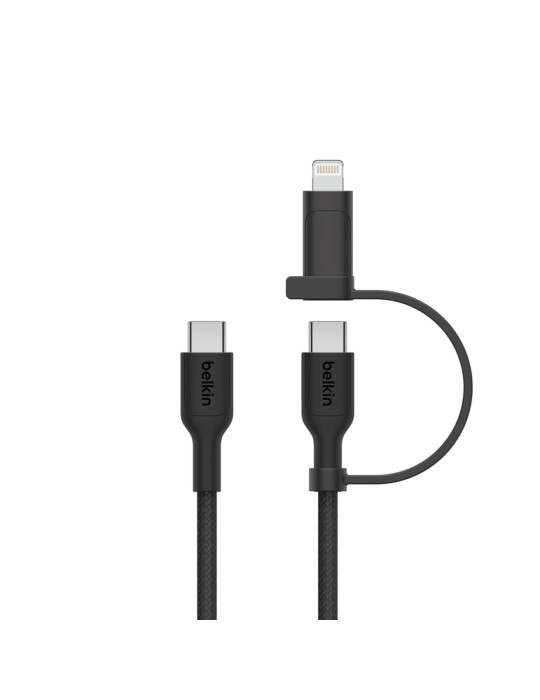 BELKIN BoostCharge Pro Câble 2-en-1 USB-C et Lightning 1.5m (Noir)