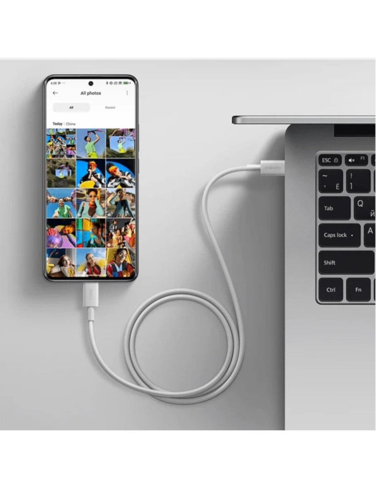 Xiaomi 6A Câble Tressé USB-C to USB-C (1m) (Blanc)