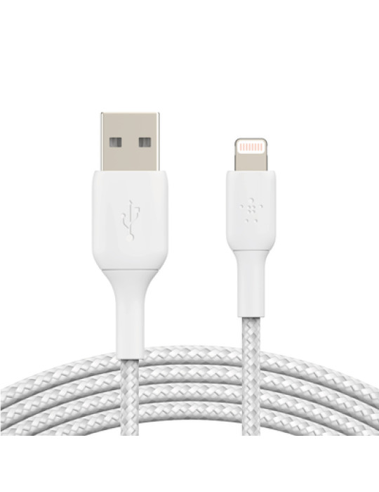 BELKIN Câble Tressé Lightning 3m (Blanc) | DOTIRI