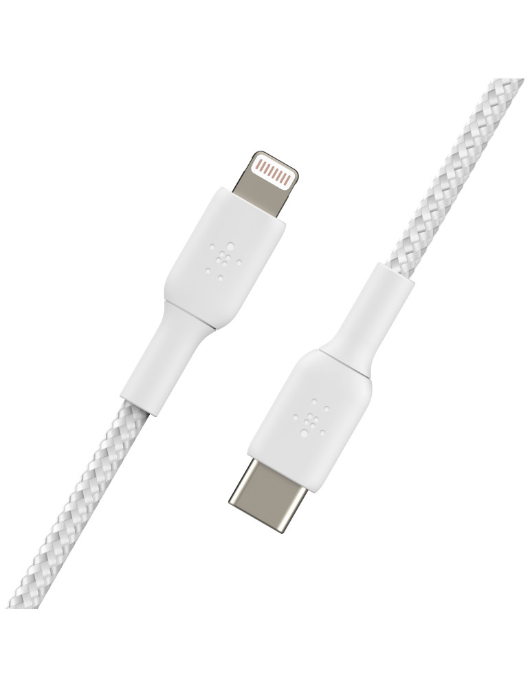 BELKIN Câble Tressé USB-C vers Lightning 2m (Blanc)