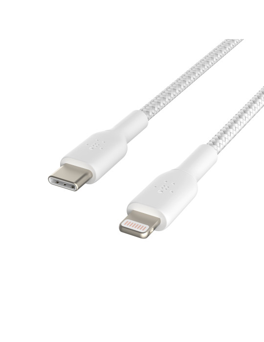 BELKIN Câble Tressé USB-C vers Lightning 2m (Blanc)