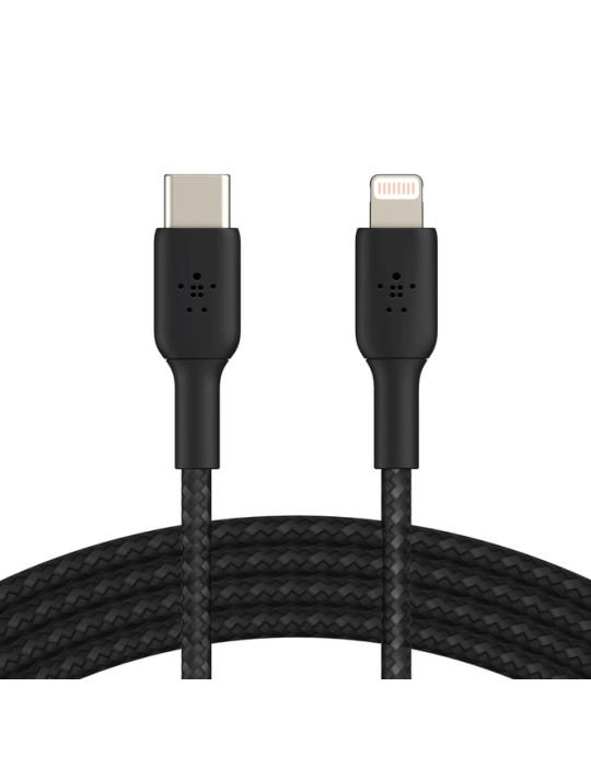 BELKIN Câble tressé USB-C vers Lightning 1m (Noir)