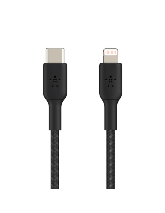 BELKIN Câble tressé USB-C vers Lightning 1m (Noir)
