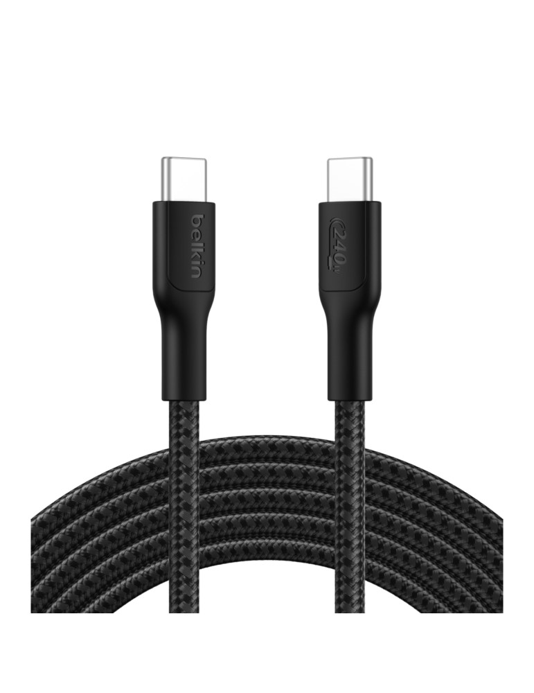 BELKIN Câble Tressé PCR USB-C vers USB-C 240W 2.0 3m (Noir)