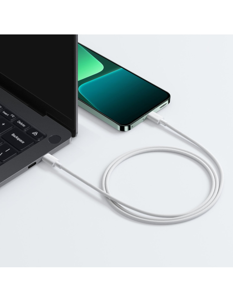 Xiaomi 3A Câble Tressé USB-C to USB-C 60W (1m) (Blanc)