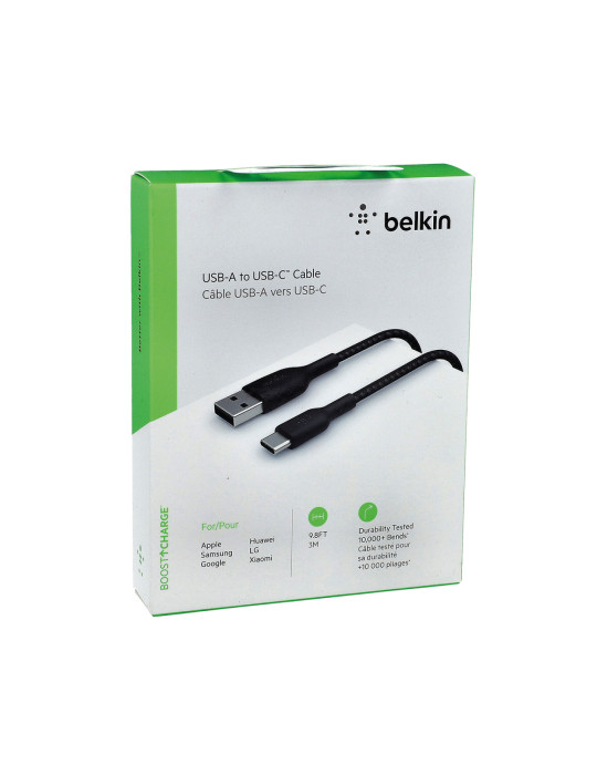 BELKIN Câble Tressé USB-C 3m (Noir) | DOTIRI