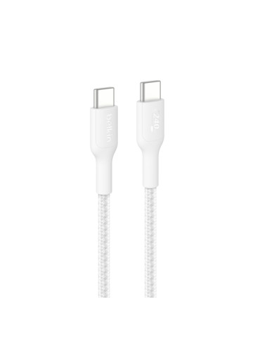 BELKIN Câble Tressé PCR USB-C vers USB-C 240W 2.0 1m (Blanc)