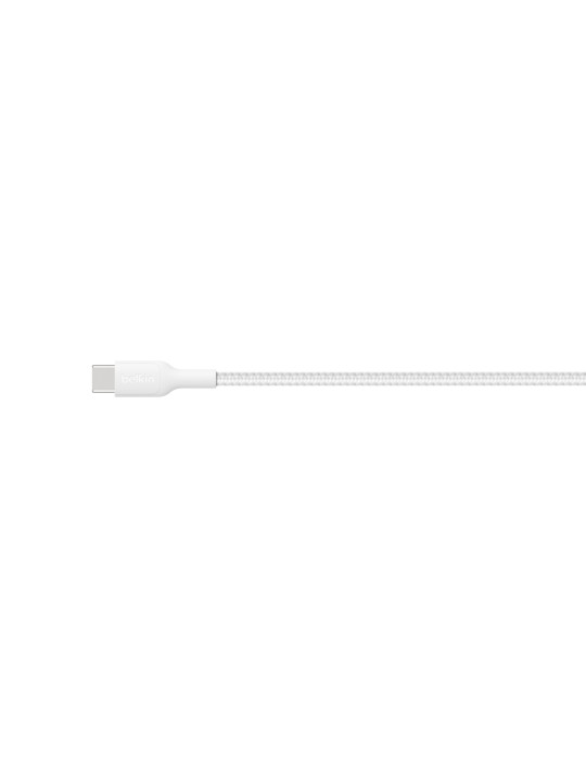 BELKIN Câble Tressé PCR USB-C vers USB-C 240W 2.0 1m (Blanc)