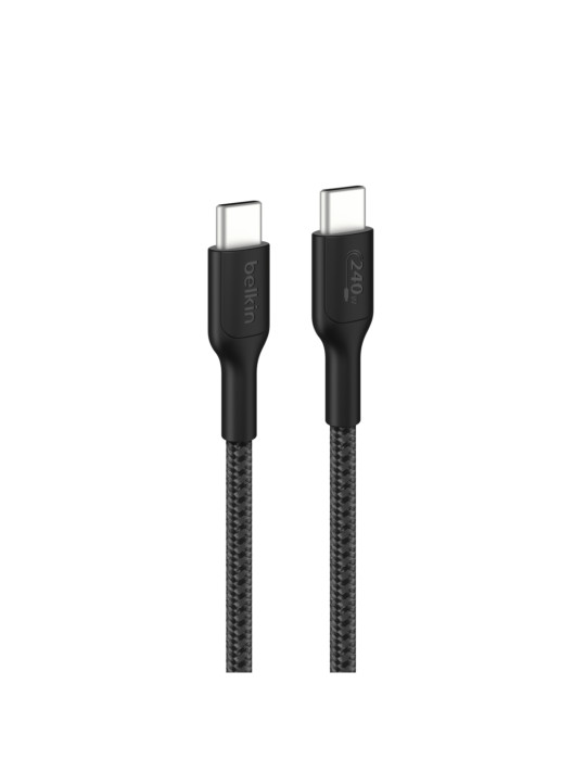 BELKIN Câble Tressé PCR USB-C vers USB-C 240W 2.0 1m (Noir)