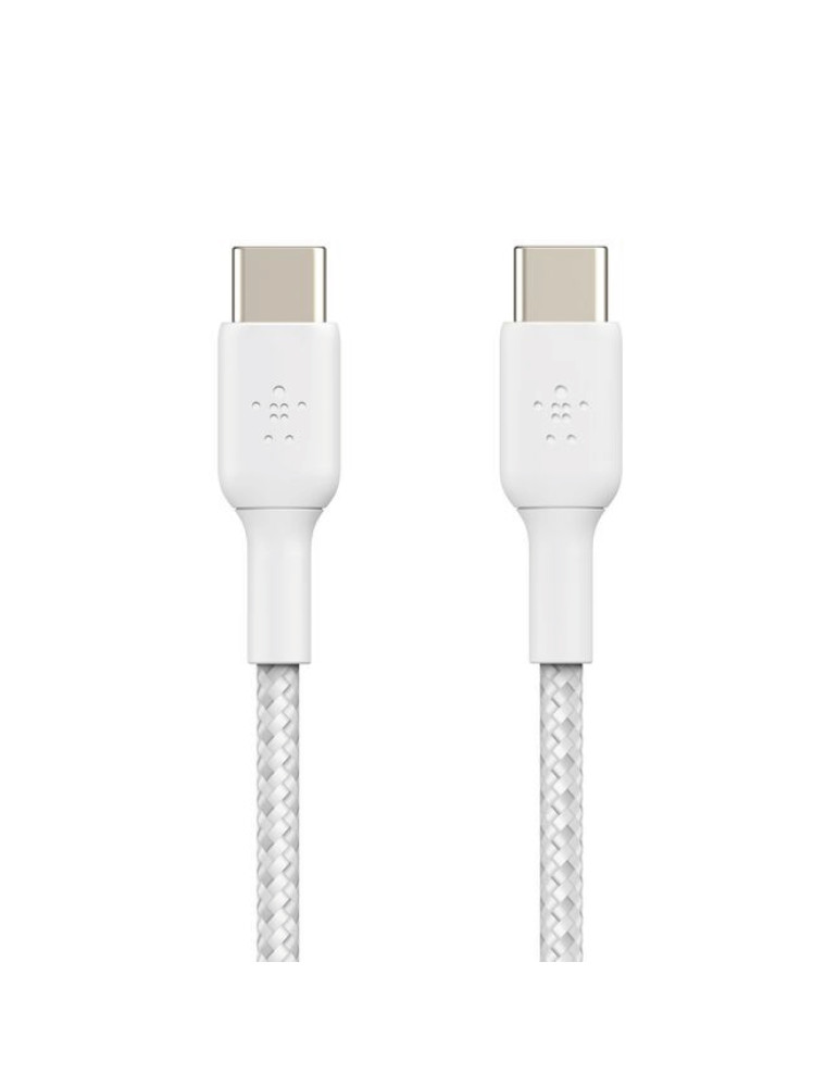 BELKIN Câble tressé USB-C vers USB-C 2m (Blanc) | DOTIRI