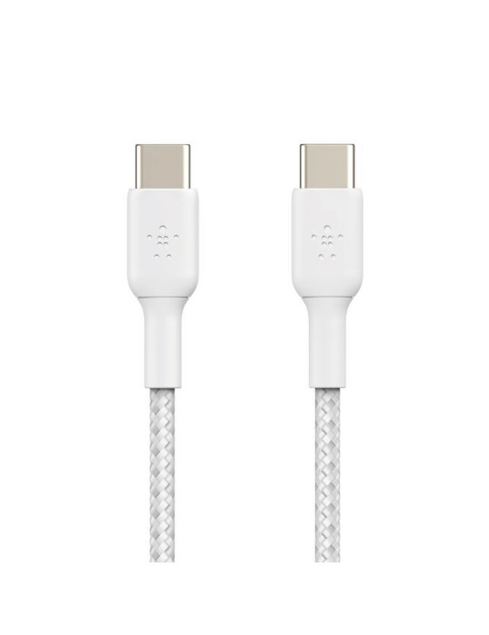 BELKIN Câble tressé USB-C vers USB-C 2m (Blanc) | DOTIRI