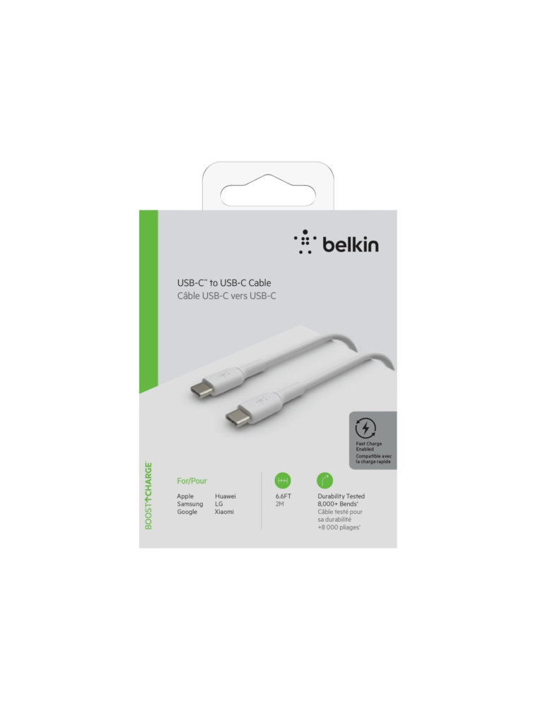 BELKIN Câble USB-C vers USB-C 2m (Blanc) | DOTIRI