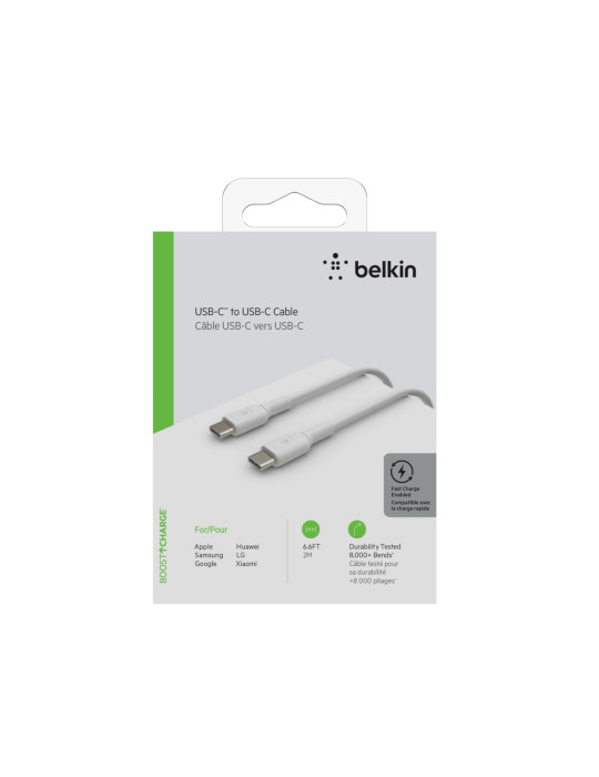 BELKIN Câble USB-C vers USB-C 2m (Blanc) | DOTIRI