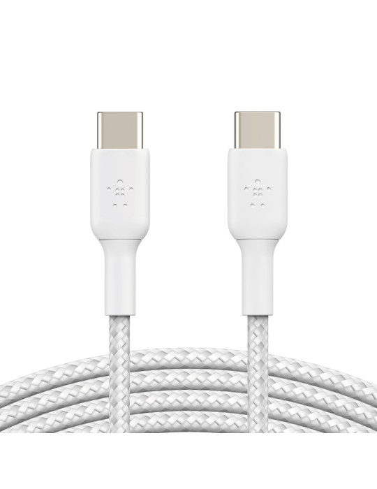 BELKIN Câble Tressé USB-C vers USB-C 1m (Blanc) | DOTIRI