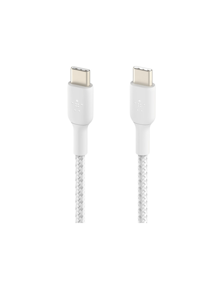 BELKIN Câble Tressé USB-C vers USB-C 1m (Blanc) | DOTIRI