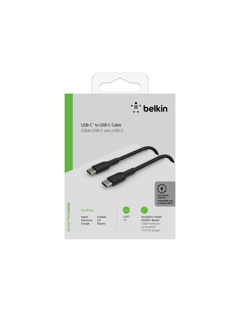 BELKIN Câble Tressé USB-C vers USB-C 1m (Noir) | DOTIRI