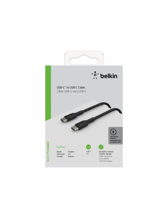BELKIN Câble Tressé USB-C vers USB-C 1m (Noir) | DOTIRI