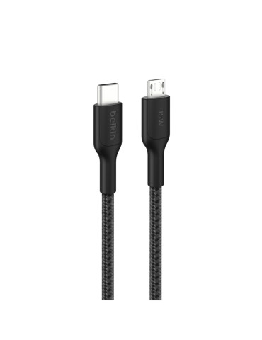 BELKIN Câble Tressé PCR USB-C vers Micro-USB 2.0 1m (Noir)
