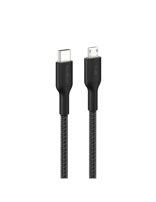 BELKIN Câble Tressé PCR USB-C vers Micro-USB 2.0 1m (Noir)