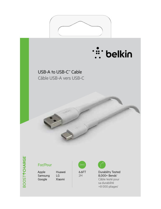 BELKIN Câble USB-C 2m (Blanc) | DOTIRI