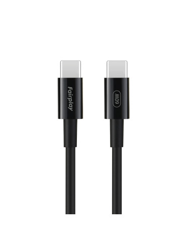 FAIRPLAY Câble 60W USB-C vers USB-C 2m (Noir)