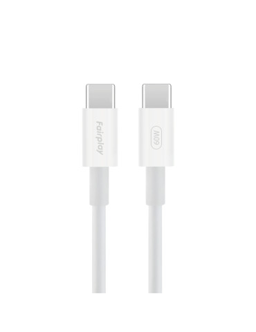 FAIRPLAY Câble 60W USB-C vers USB-C 2m (Blanc)